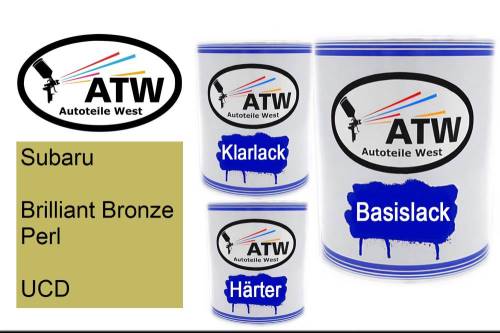 Subaru, Brilliant Bronze Perl, UCD: 1L Lackdose + 1L Klarlack + 500ml Härter - Set, von ATW Autoteile West.